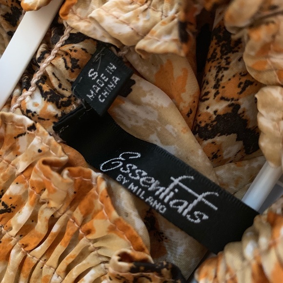 Essentials | Black & Orange Print Blouse - Picture 5 of 7